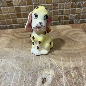 Vintage Spotted Yellow Dog Dalmatian Salt Shaker Japan Kitsch MCM 50s